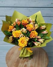 Букет цветов из:  Альстромерии и Розы в Кашино