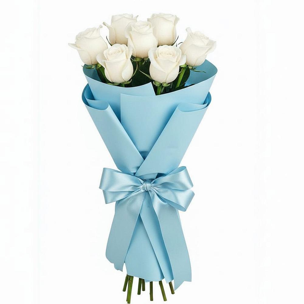 Букет 7 белых роз Проуд в Кашино