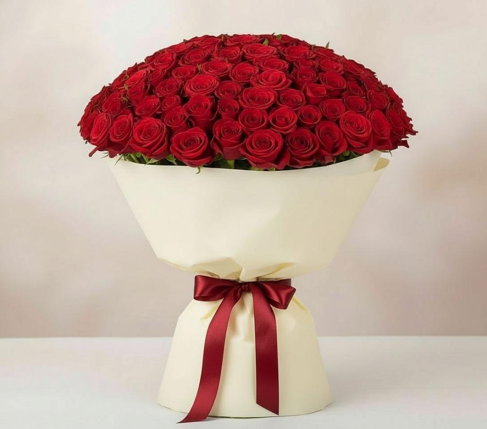 Букет 101 Красная роза Милано в Кашино