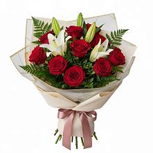 Букет цветов из:  Лилии и Розы #REPLACE_PRED# Кашино