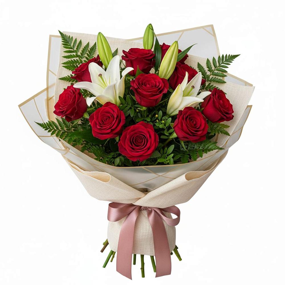 Букет цветов из: Лилии и Розы в Кашино