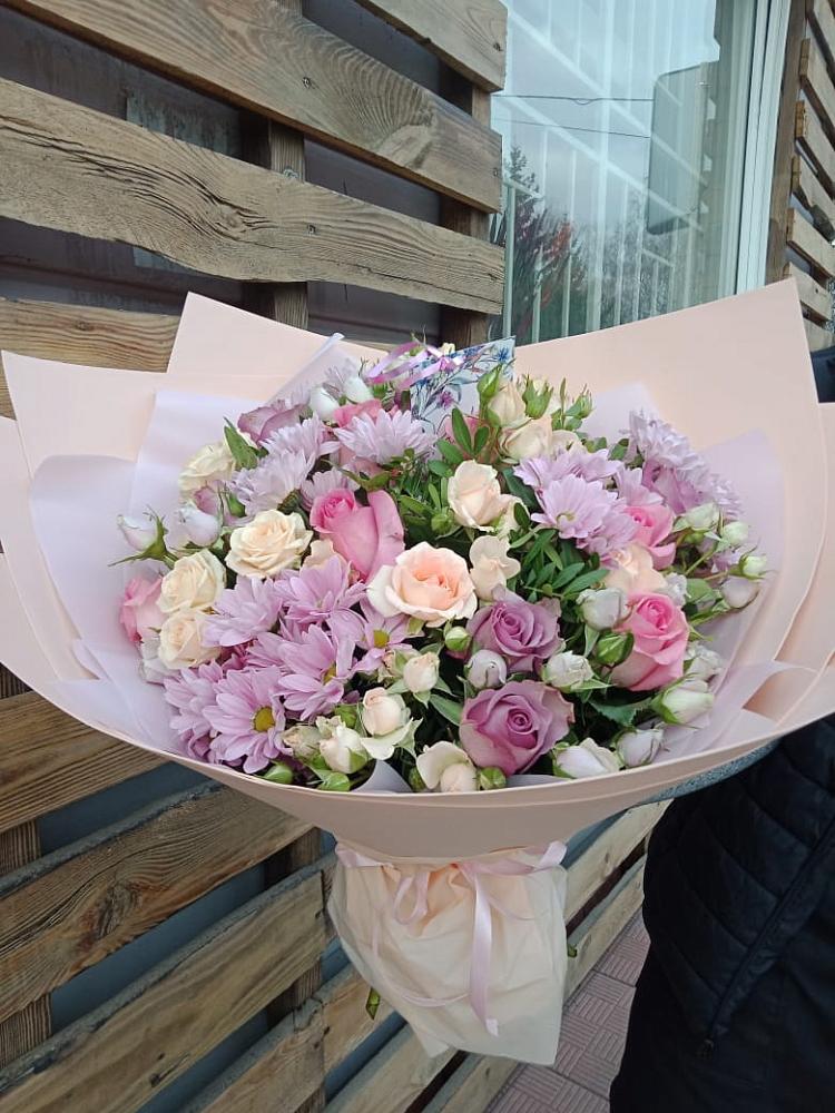 Букет цветов из: Розы и Хризантемы в Кашино