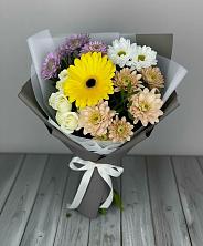 Букет цветов из:  Розы, Герберы и Хризантемы в Кашино