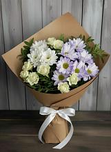 Букет цветов из:  Хризантемы и Розы в Кашино