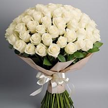 Букет 101 беля роза Белоснежка в Кашино