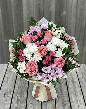 Букет цветов из:  Альстромерии, Гвоздики, Розы и Хризантемы #REPLACE_PRED# Кашино
