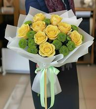 Букет цветов из:  Хризантемы и Розы в Кашино