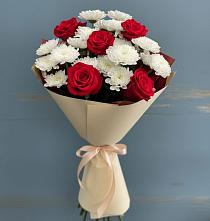 Букет цветов из:  Розы и Хризантемы в Кашино