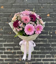 Букет цветов из:  Герберы и Хризантемы в Кашино
