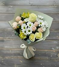 Букет цветов из:  Альстромерии, Розы и Хризантемы в Кашино