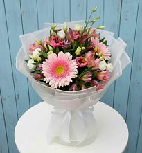 Букет цветов из:  Герберы, Альстромерии и Лизиантусы в Кашино