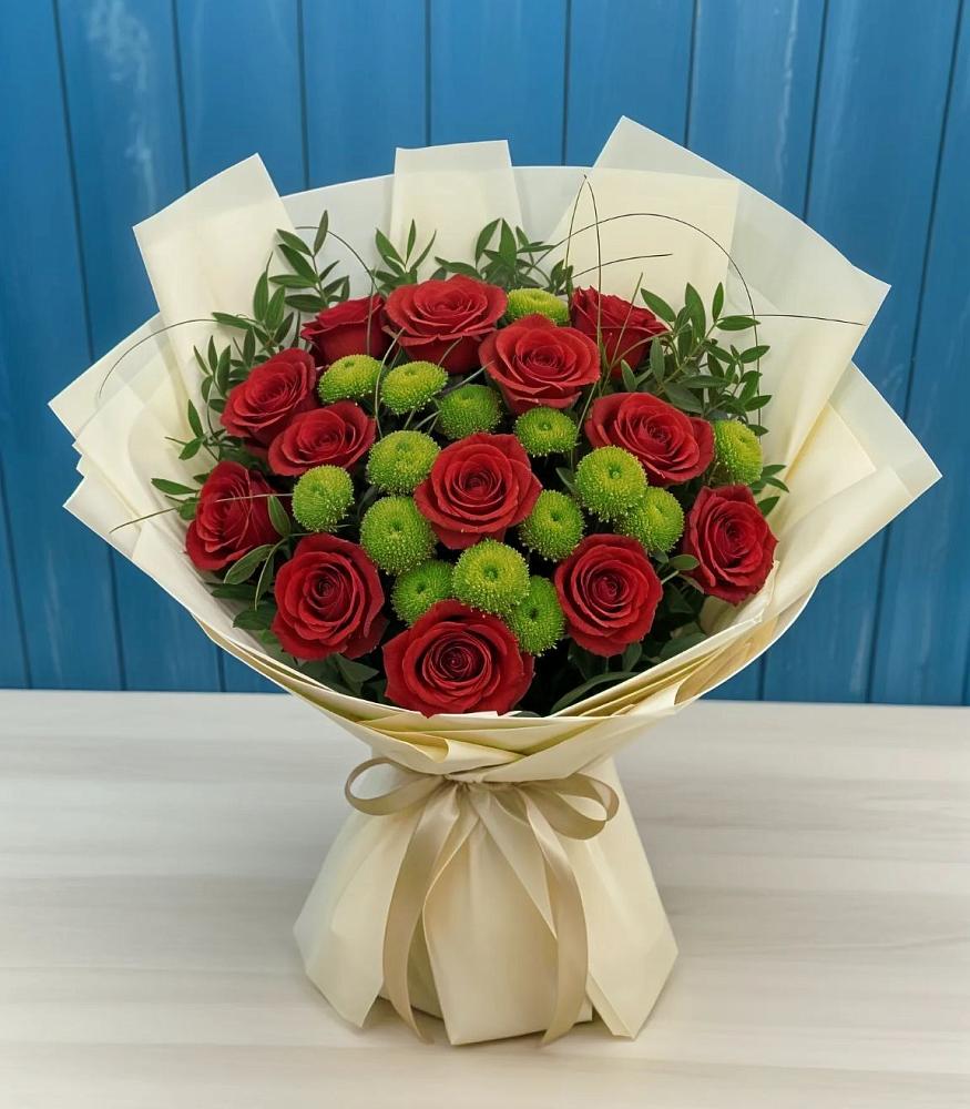 Букет цветов из: Розы и Хризантемы в Кашино