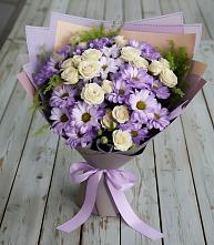 Букет цветов из:  Хризантемы и Розы #REPLACE_PRED# Кашино